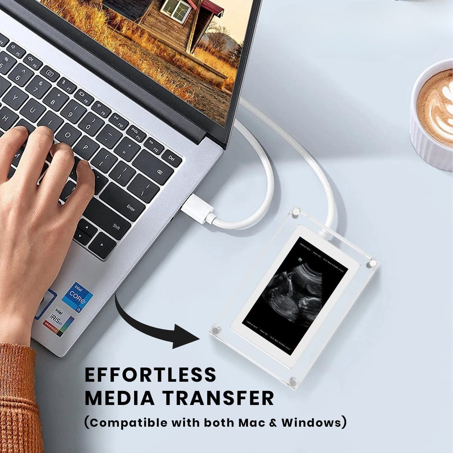 إطار رقمي مضيء لذكريات لا تُنسى