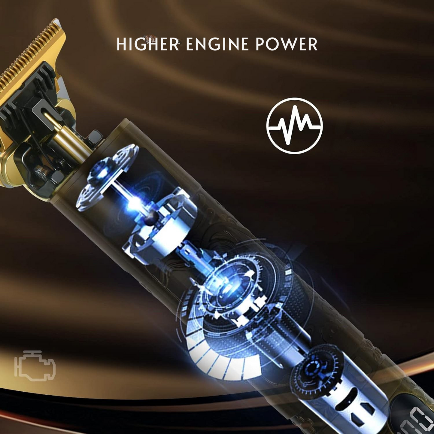 デジタルディスプレイを搭載した精密バリカン 