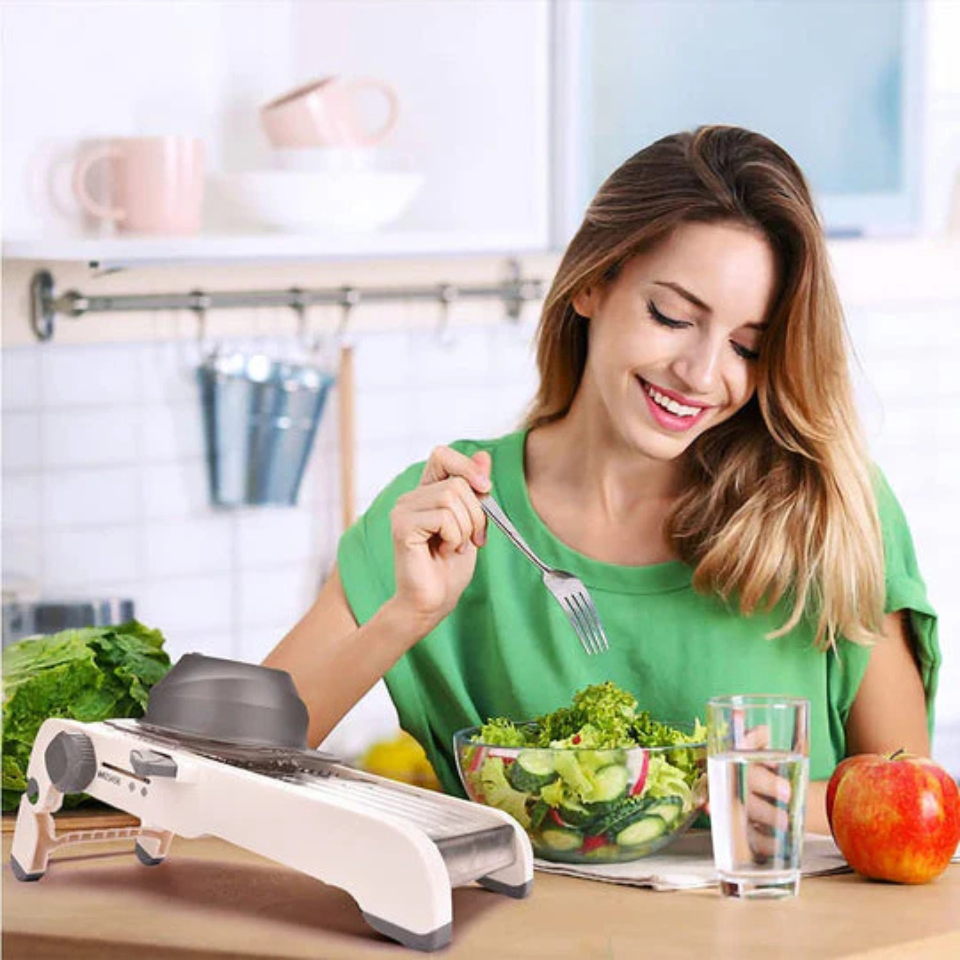 Justerbar mandolin för snabba skivor 