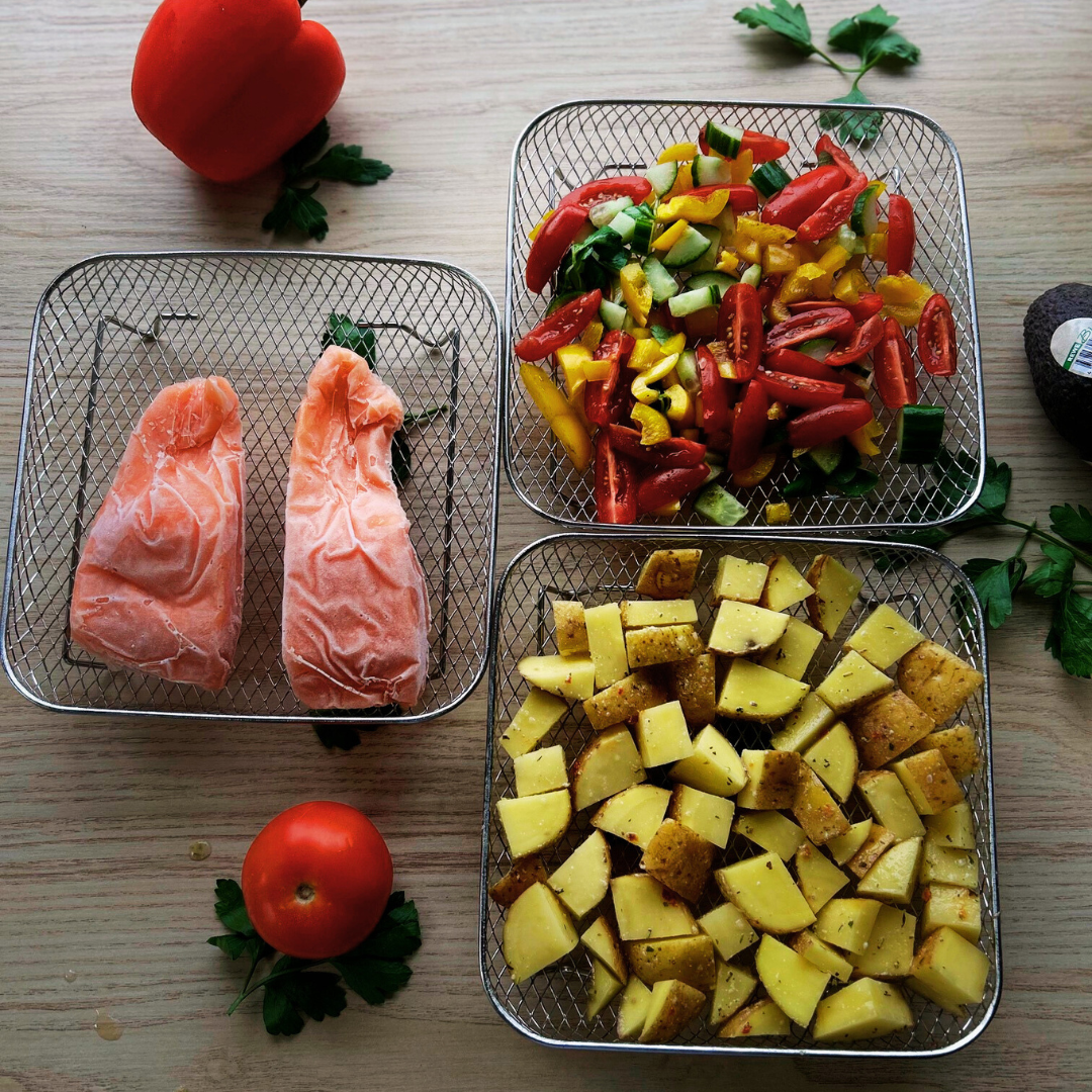 Stablede kurve til ensartet madlavning i luft (x3) 