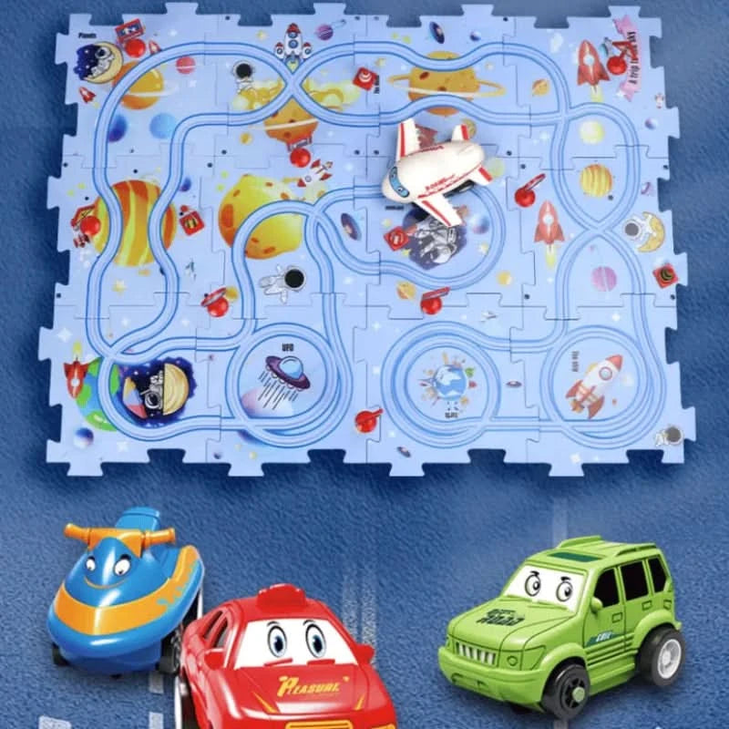 Oktatási kör-puzzle elektromos járművekkel 