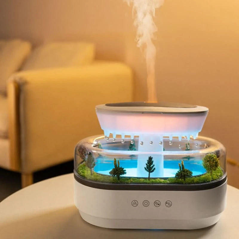 Diffusor med regneffekt - ljud, dimma och stämningsljus 