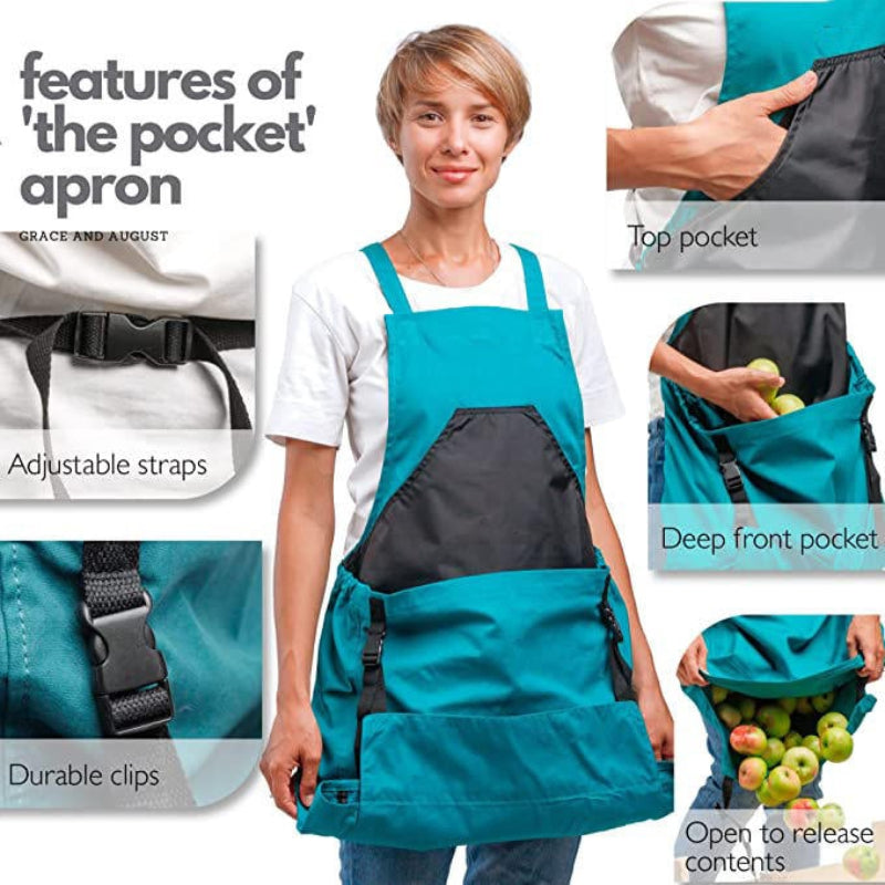 Practical gardening apron with large harvest pocket 