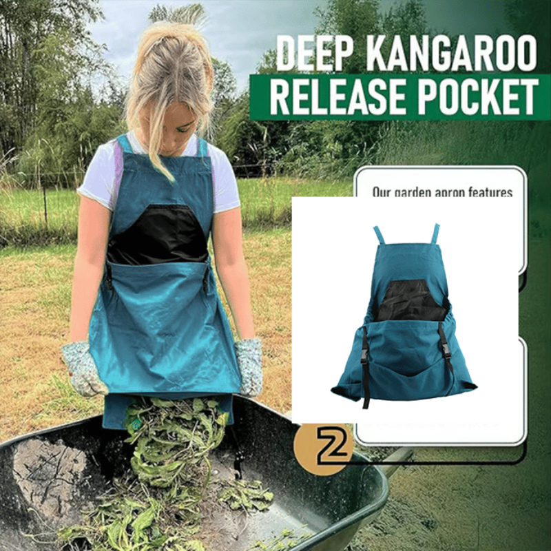 Practical gardening apron with large harvest pocket 