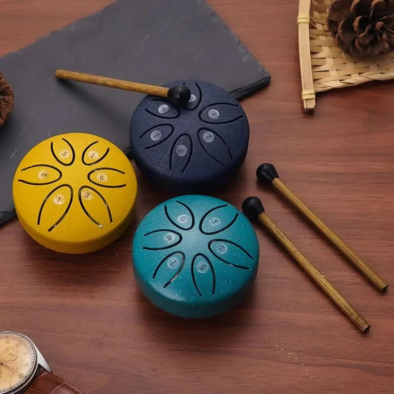 Mini tambur relaxant cu sunete liniștitoare integrate 