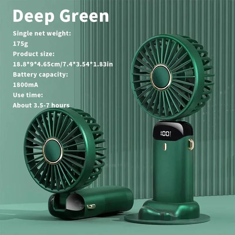 Krachtige mini ventilator met slimme LED-display 
