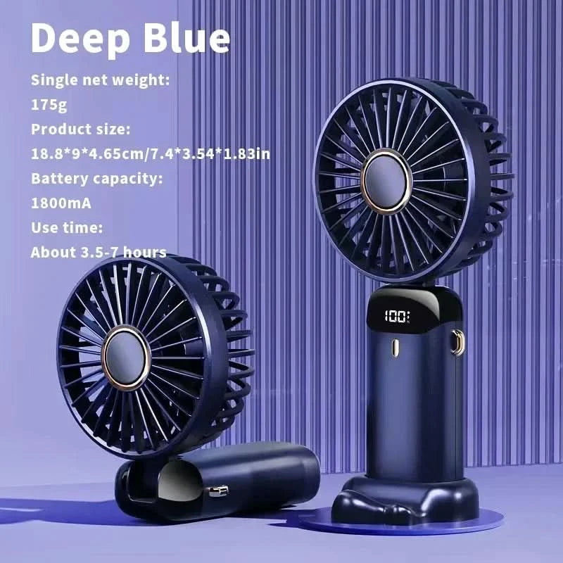 Mini ventilador potente con pantalla LED inteligente 