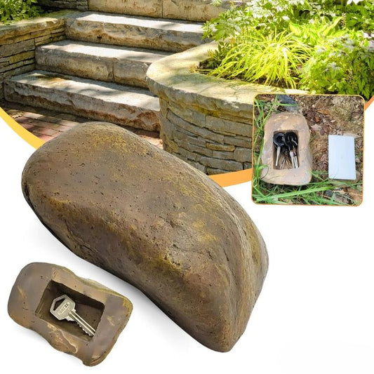 Diskret ekstern nøgleholder i form af en sten 